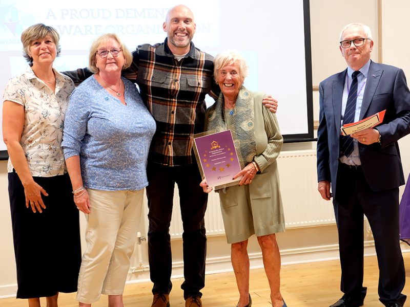 Volunteer memory cafe committee members with Joe Sims and Tony Hall, chairman of BDAA. Picture: Bristol Dementia Action Alliance