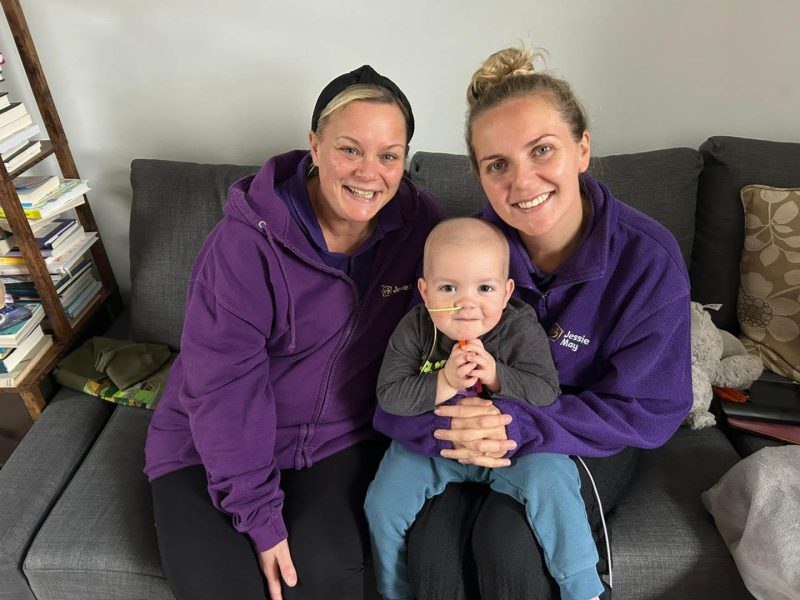 Leukemia patient Oscar with his Jessie May nurses