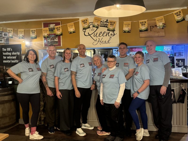 The Queens Head team who're taking on March in March for Combat Stress
