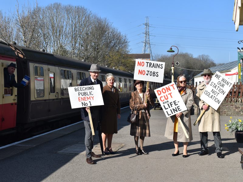 Kingswood Players re-enact a 1966 protest over Beeching’s cuts