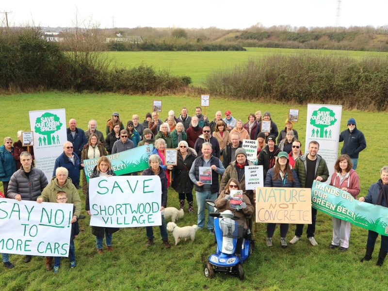 Members of SOGS-SG and residents who protested in January against plans for homes at Shortwood