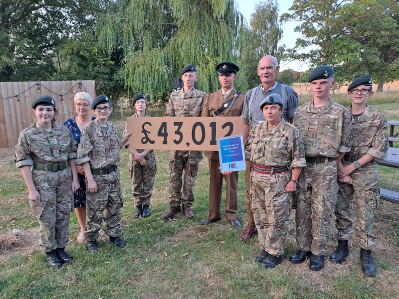 Dawn and George Harrill with Bristol Army Cadet Force members