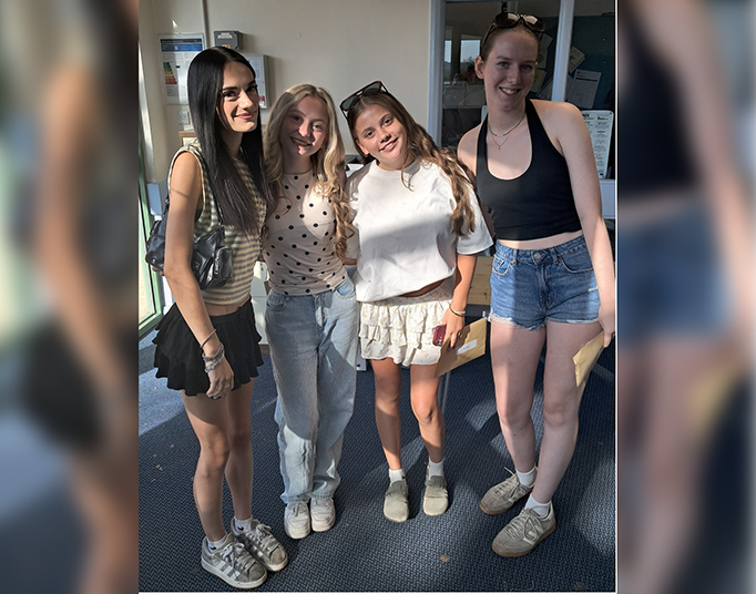 Smiles on A-levels results day at Wellsway/IKB