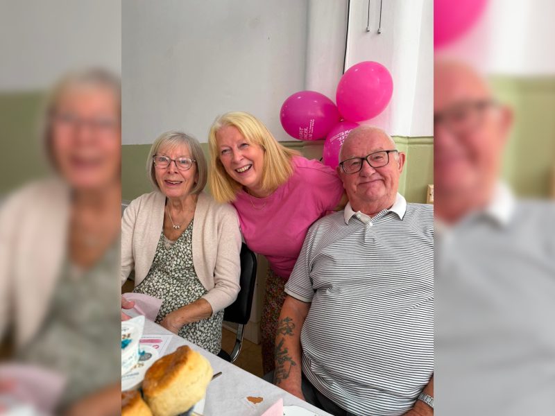 Happy smiles at the tea party in aid of Breast Cancer Now